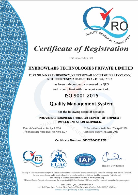 Hybrowlabs ISO 9001 2015 certification