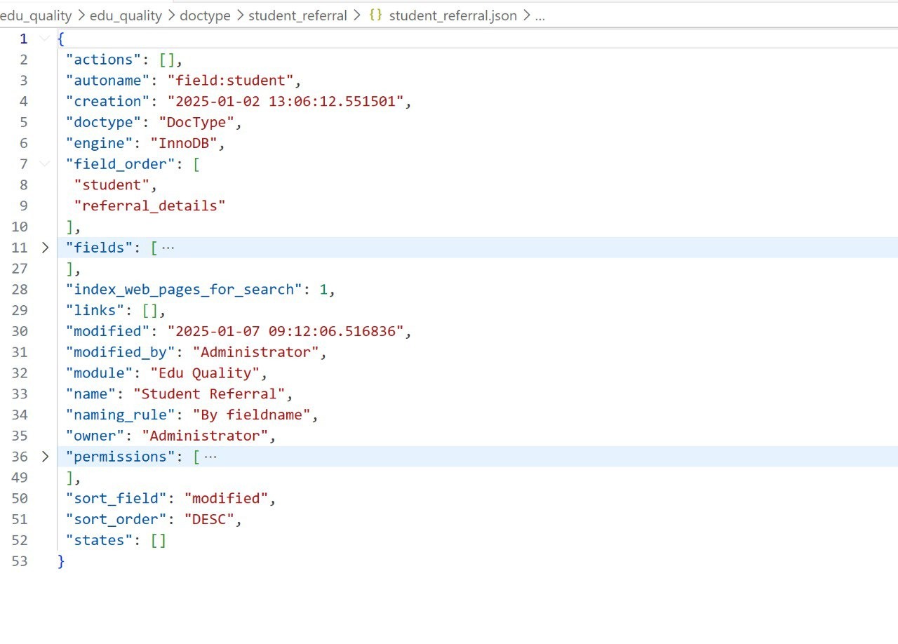 DocType JSON Definition